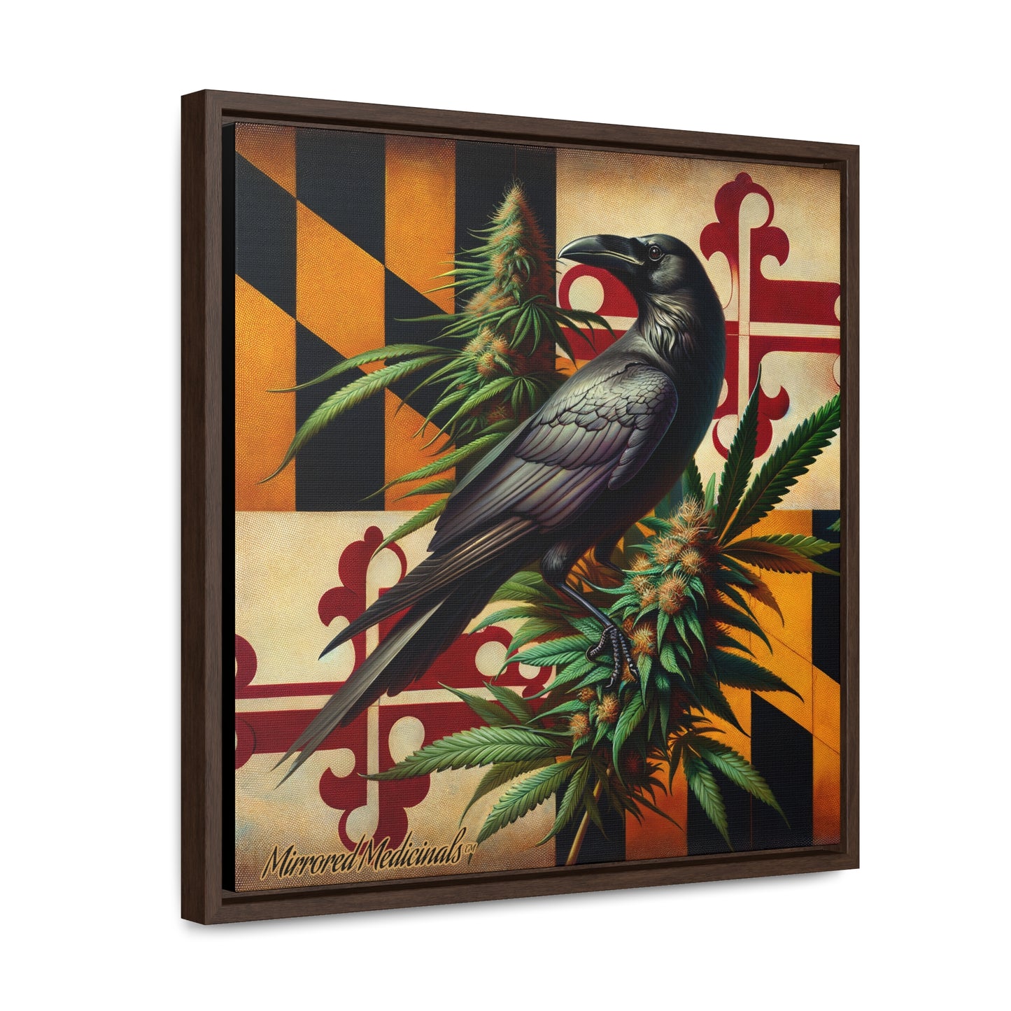 Old Line Raven 1 - Gallery Canvas Wraps, Square Frame