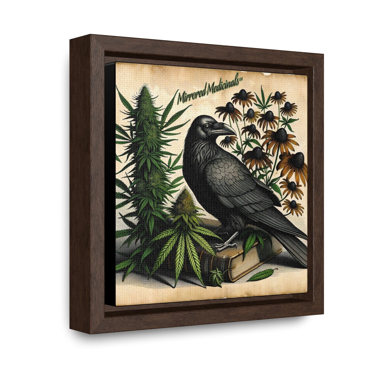 Old Line Raven 3 - Gallery Canvas Wraps, Square Frame