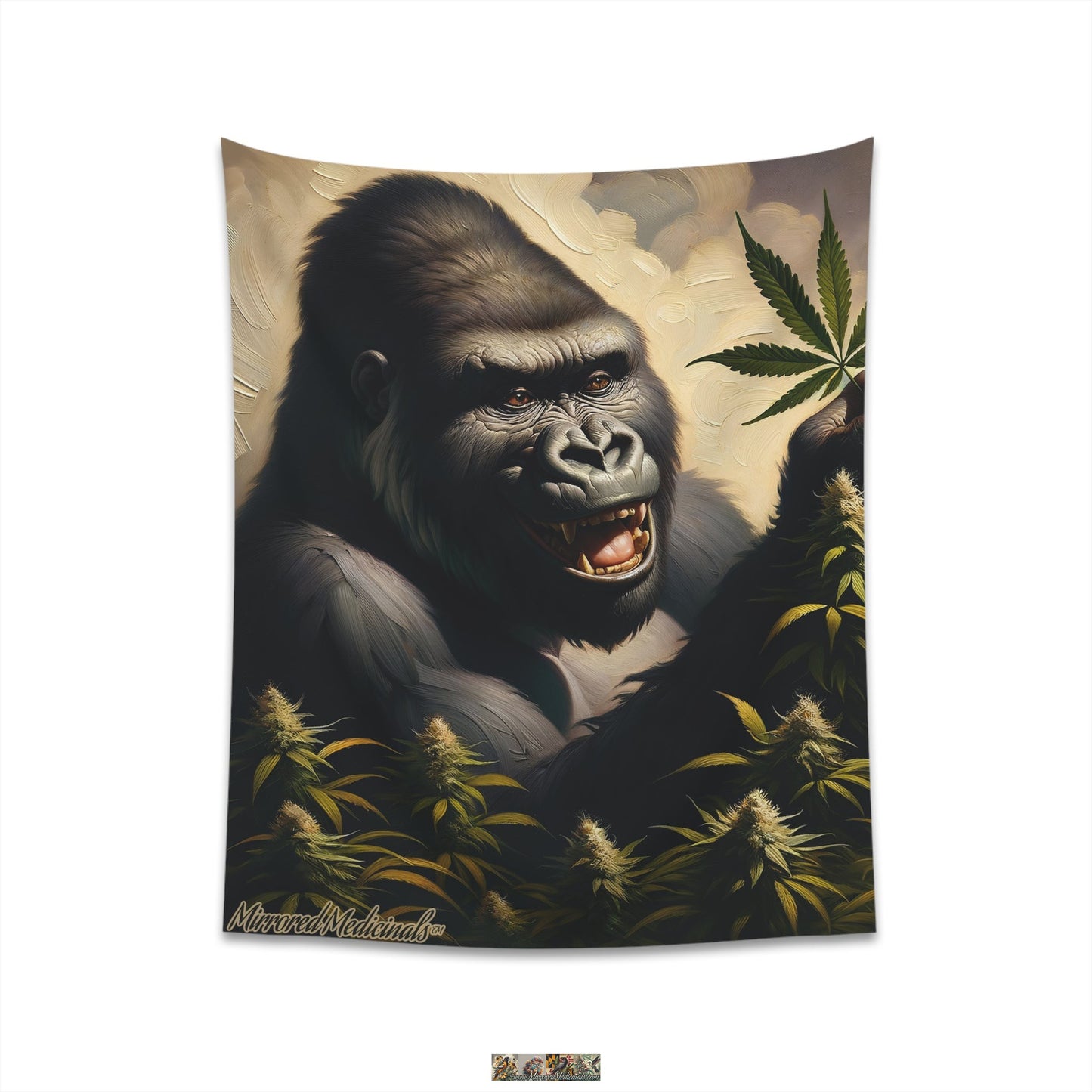 Gorilla,1 - Printed Wall Tapestry