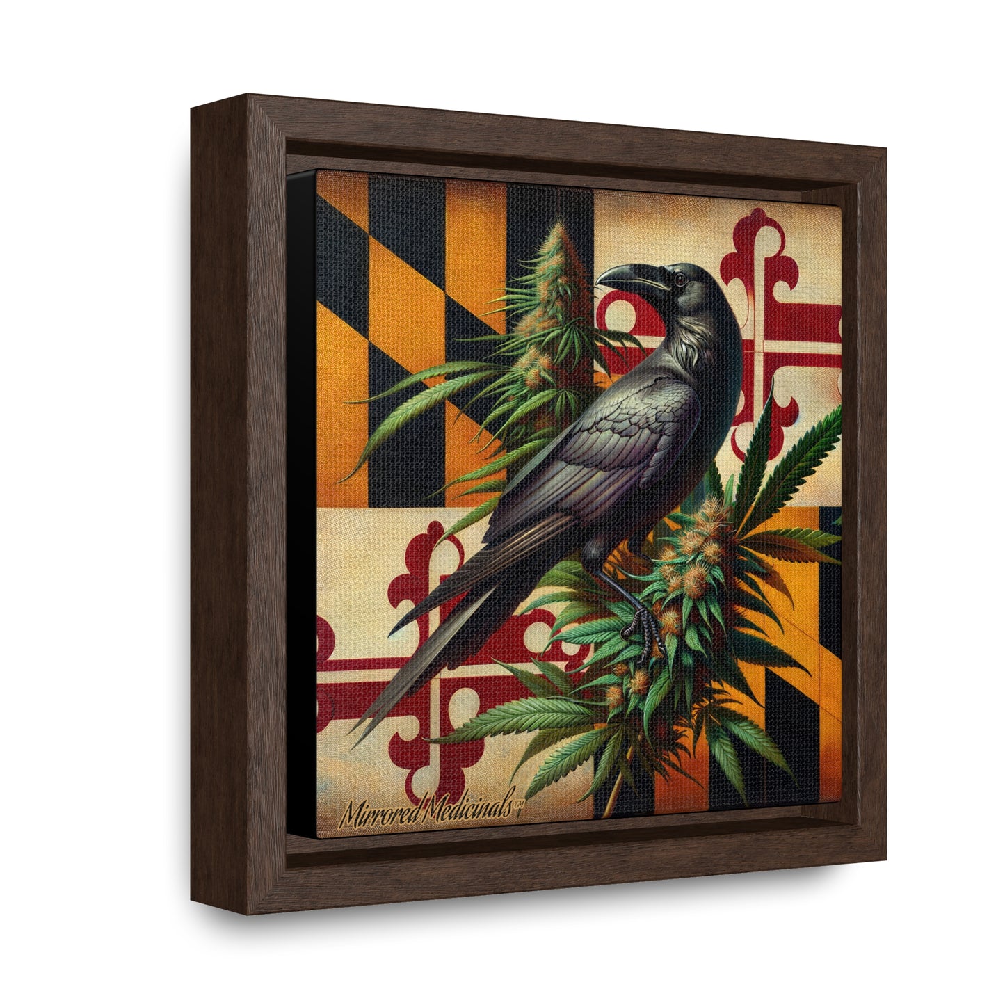 Old Line Raven 1 - Gallery Canvas Wraps, Square Frame