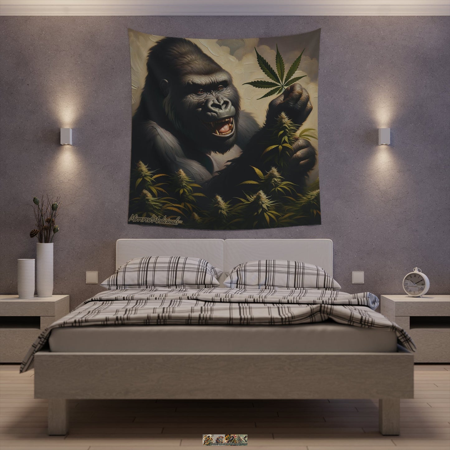 Gorilla,1 - Printed Wall Tapestry