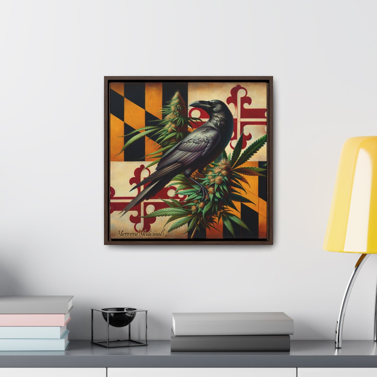 Old Line Raven 1 - Gallery Canvas Wraps, Square Frame