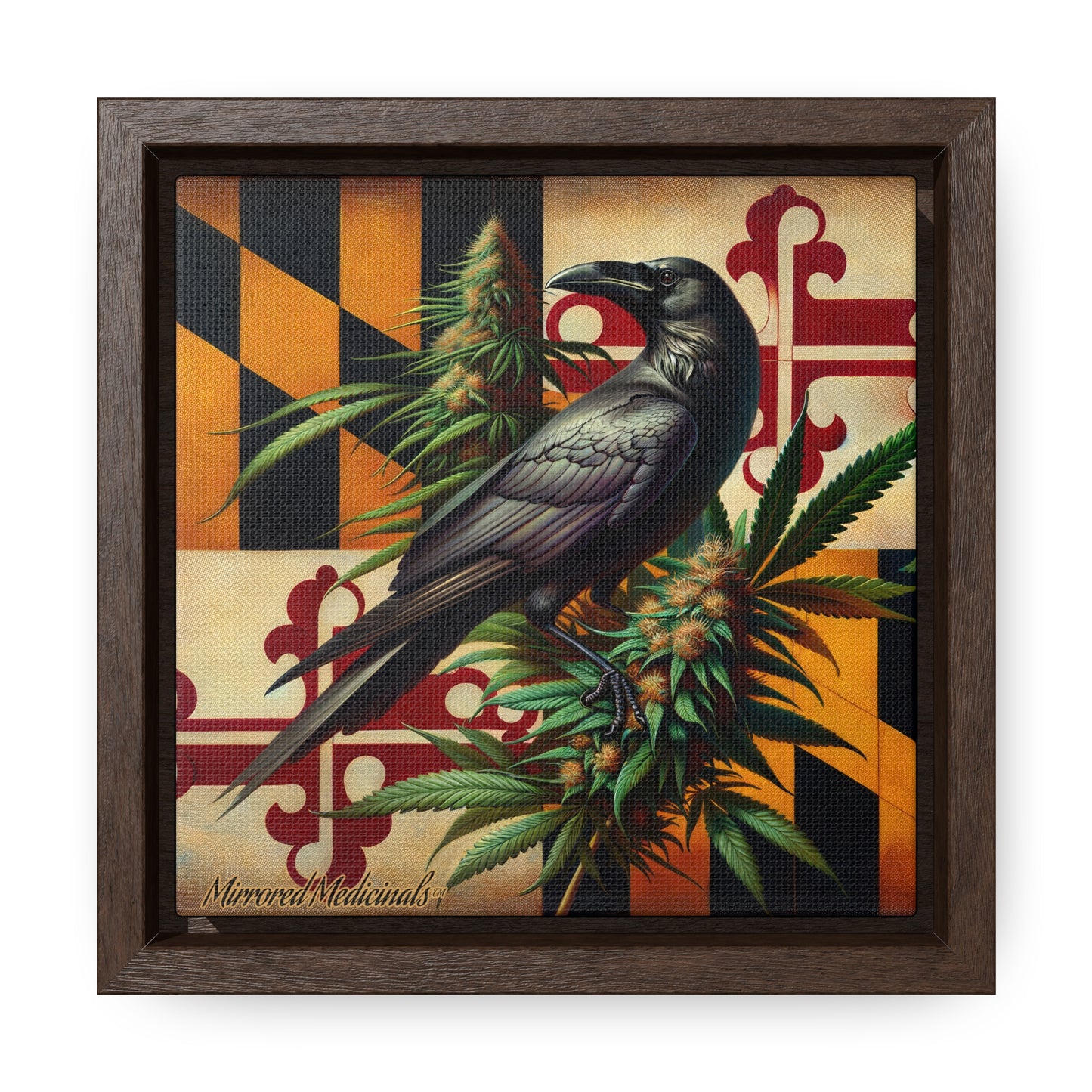 Old Line Raven 1 - Gallery Canvas Wraps, Square Frame